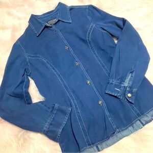 VTG Newton Trading Co. Denim Button Down Long-sleeve Shirt